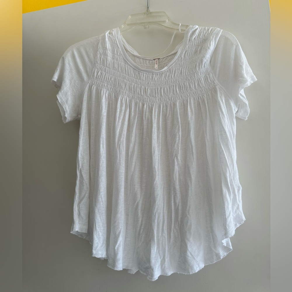 Free People Delicate White Smocked Women's Top size Small